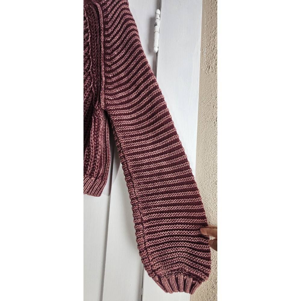FREE PEOPLE sweetheart sweater mockneck ballon sleeve chunky cotton woman S - Picture 5 of 9